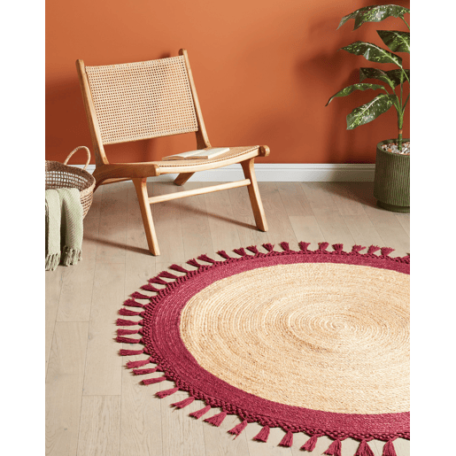 Tapete MARTS Vermelho escuro ø 140 cm Juta