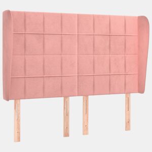 vidaXL Cabeceira de cama c abas veludo 147x23x118128 cm rosa