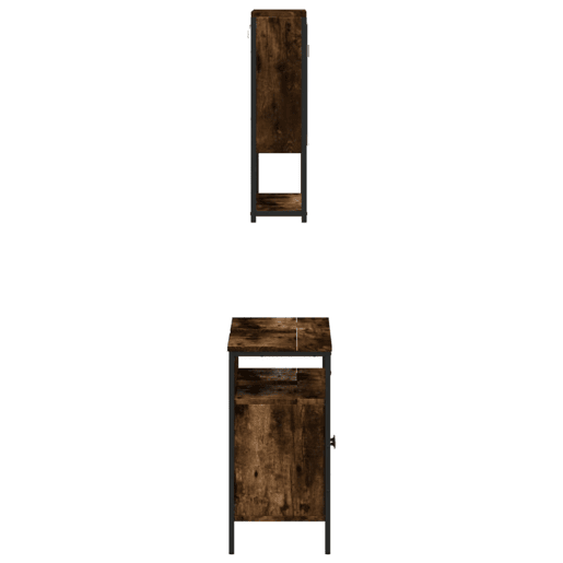 vidaXL 2 pcs conj. móveis casa de banho derivados madeira cor fumado