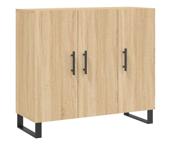 Vidaxl aparador de madera de ingeniería roble sonoma 90x34x80 cm