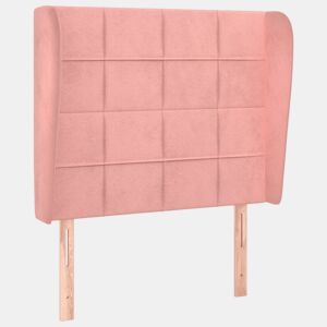 vidaXL Cabeceira de cama c abas veludo 83x23x118128 cm rosa