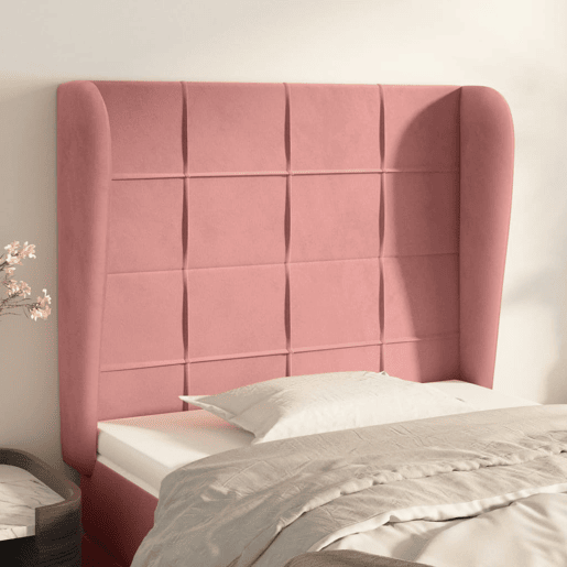 vidaXL Cabeceira de cama c abas veludo 83x23x118128 cm rosa vidaXL Cabeceira de cama c abas veludo 83x23x118128 cm rosa