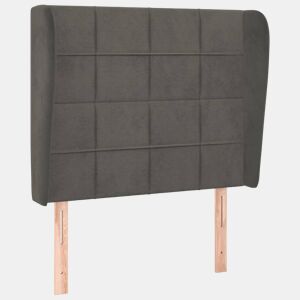 vidaXL Cabeceira cama c abas veludo 93x23x118128 cm cinzento-escuro