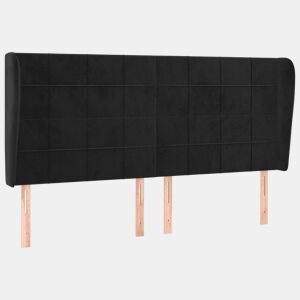 vidaXL Cabeceira de cama c abas veludo 183x23x118128 cm preto