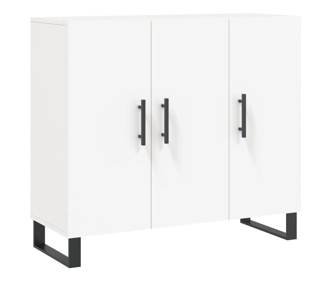Vidaxl aparador de madera de ingeniería blanco 90x34x80 cm