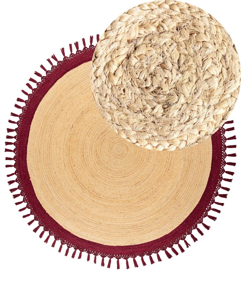 Beliani De tejido plano MARTS 200x200 Rojo