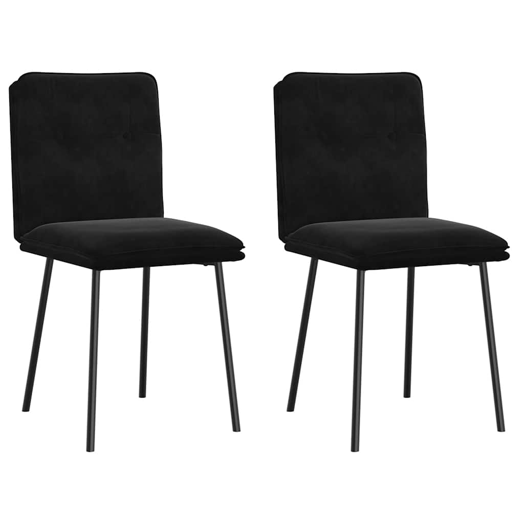 Vidaxl sillas de comedor 2 unidades terciopelo negro