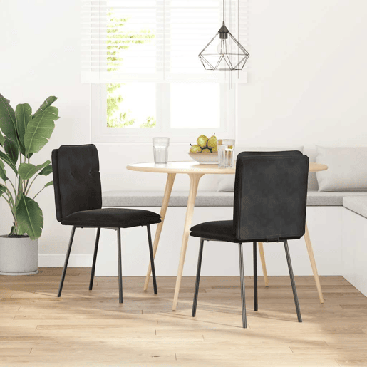 vidaXL Cadeiras de jantar 2 pcs veludo preto