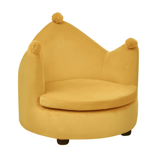 Cadeira para criança Coroa VEGA Veludo Amarelo