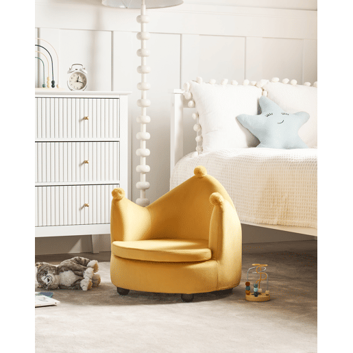 Cadeira para criança Coroa VEGA Veludo Amarelo