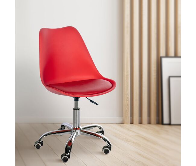 Taburete de trabajo laflin plástico rojo 55x51x78 cm