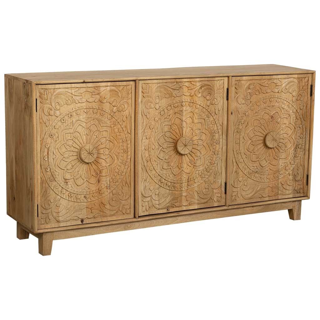 Aparador de madera marrón 175x43x90 cm