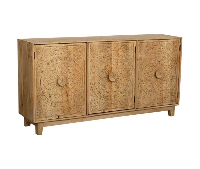 Aparador de madera marrón 175x43x90 cm
