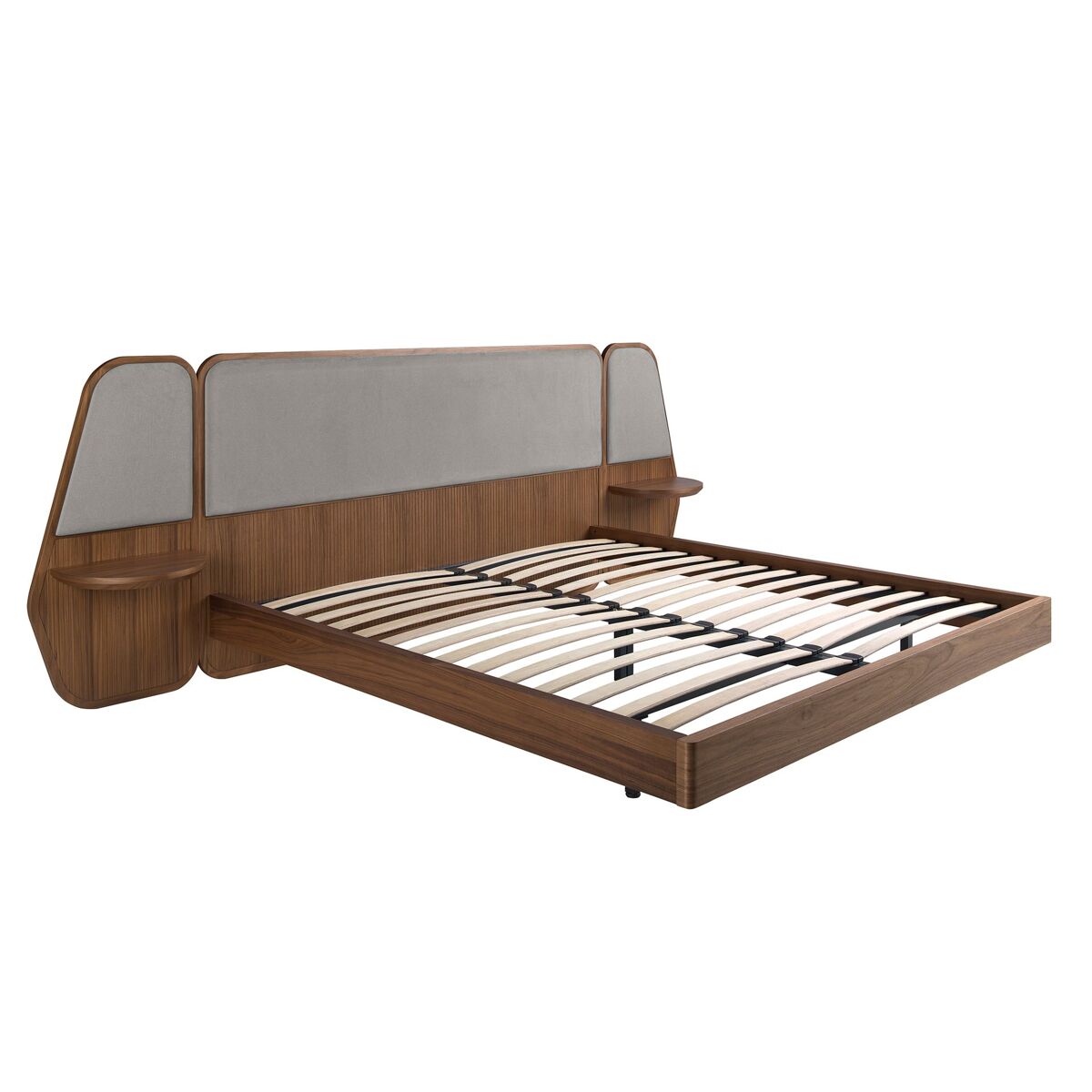 Angel cerda cama nogal y tela color gris