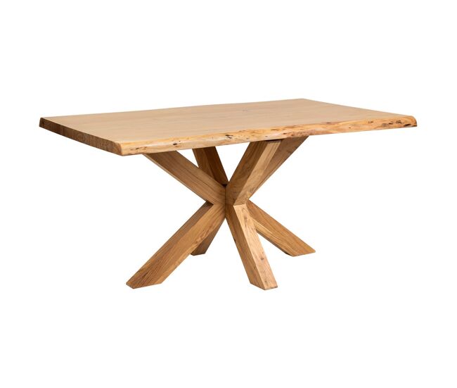 Mesa de comedor canto conico de madera de acacia acabado 160x90