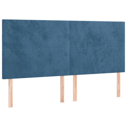 vidaXL Cabeceira cama c luzes LED veludo 160x5x118128cm azul-escuro vidaXL Cabeceira cama c luzes LED veludo 160x5x118128cm azul-escuro