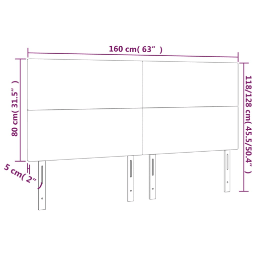 vidaXL Cabeceira cama c luzes LED veludo 160x5x118128cm azul-escuro vidaXL Cabeceira cama c luzes LED veludo 160x5x118128cm azul-escuro