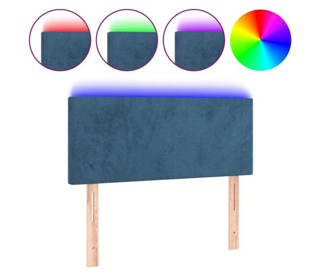 Vidaxl cabecero con led de terciopelo azul 100x5x78/88 cm