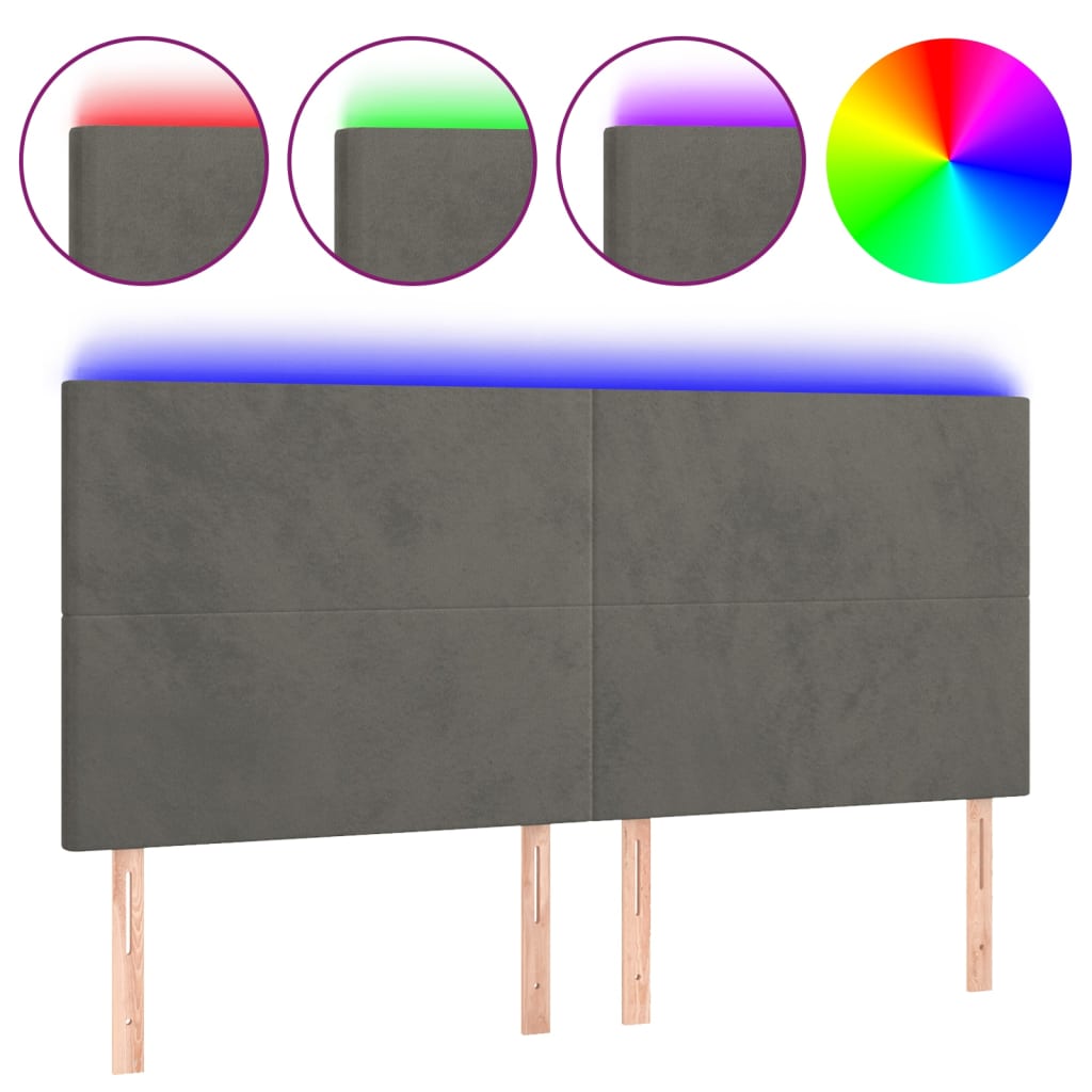 Cabecero Con Led 180 Gris Oscuro