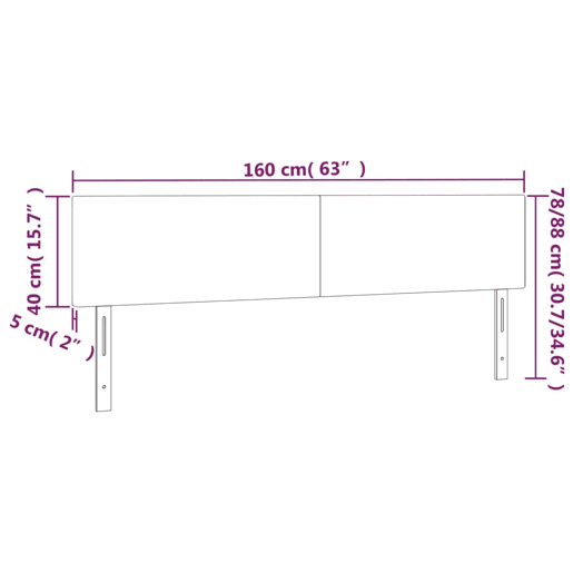 vidaXL Cabeceira de cama c luzes LED veludo 160x5x7888cm azul-escuro vidaXL Cabeceira de cama c luzes LED veludo 160x5x7888cm azul-escuro
