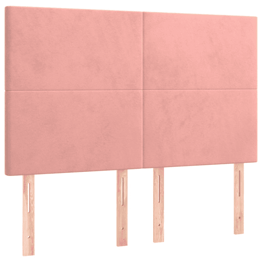vidaXL Cabeceira de cama c luzes LED veludo 144x5x118128 cm rosa vidaXL Cabeceira de cama c luzes LED veludo 144x5x118128 cm rosa