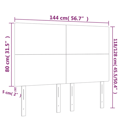 vidaXL Cabeceira de cama c luzes LED veludo 144x5x118128 cm rosa vidaXL Cabeceira de cama c luzes LED veludo 144x5x118128 cm rosa