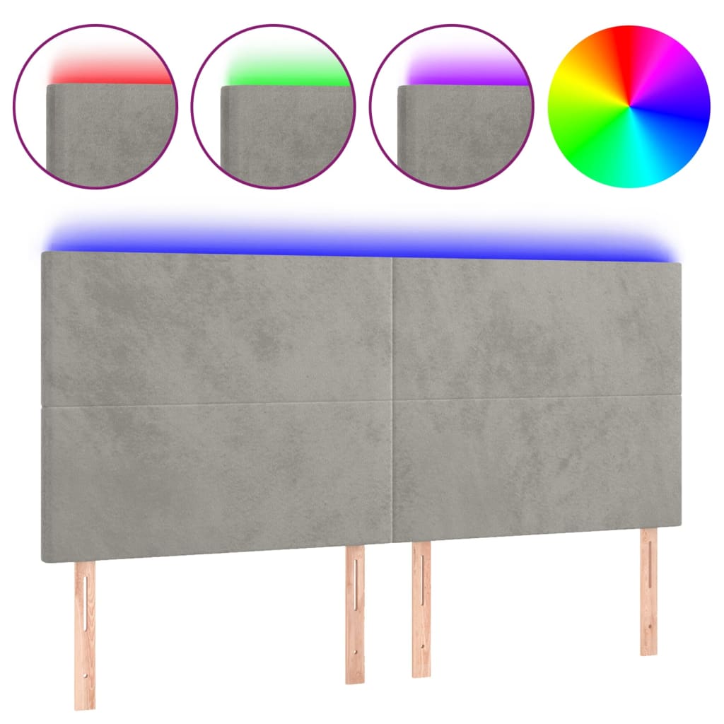 Cabecero Con Led 160 Gris Claro