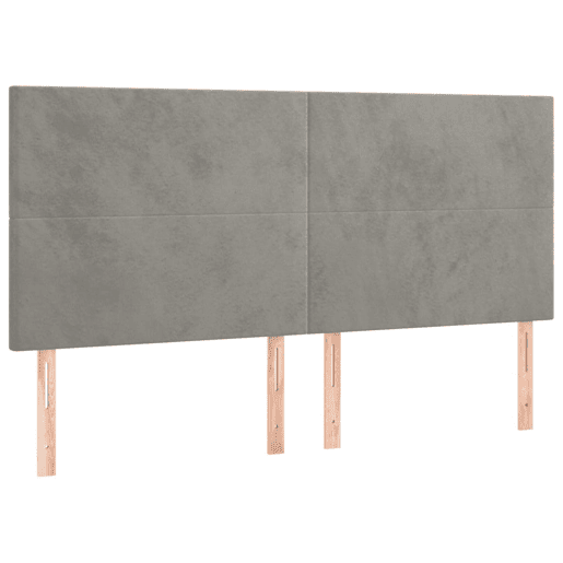 vidaXL Cabeceira de cama c LED veludo 160x5x118128 cm cinza-claro vidaXL Cabeceira de cama c LED veludo 160x5x118128 cm cinza-claro