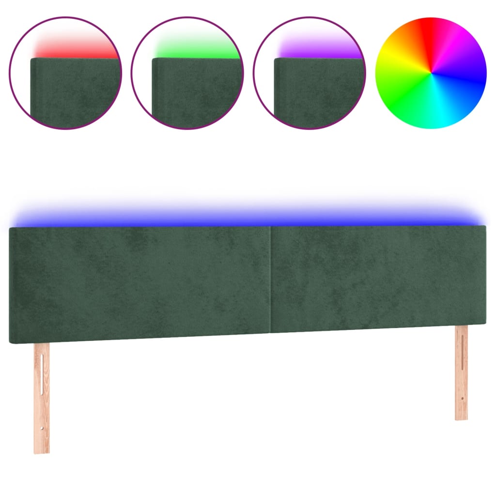 Cabecero Con Led 180 Verde Oscuro