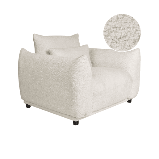 Poltrona JAMSA Bouclé Branco creme Poltrona JAMSA Bouclé Branco creme