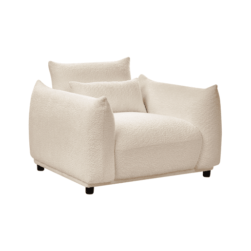 Poltrona JAMSA Bouclé Branco creme Poltrona JAMSA Bouclé Branco creme