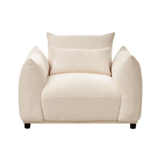 Poltrona JAMSA Bouclé Branco creme Poltrona JAMSA Bouclé Branco creme