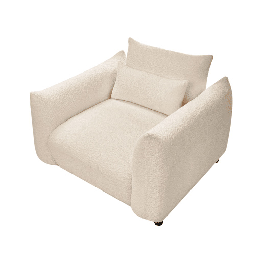 Poltrona JAMSA Bouclé Branco creme Poltrona JAMSA Bouclé Branco creme