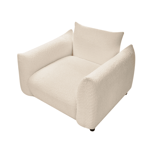 Poltrona JAMSA Bouclé Branco creme Poltrona JAMSA Bouclé Branco creme