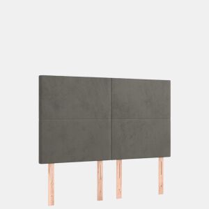 vidaXL Cabeceira de cama c LED veludo 144x5x118128 cm cinza-escuro