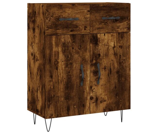 Vidaxl aparador de madera de ingeniería roble ahumado 69,5x34x90 cm