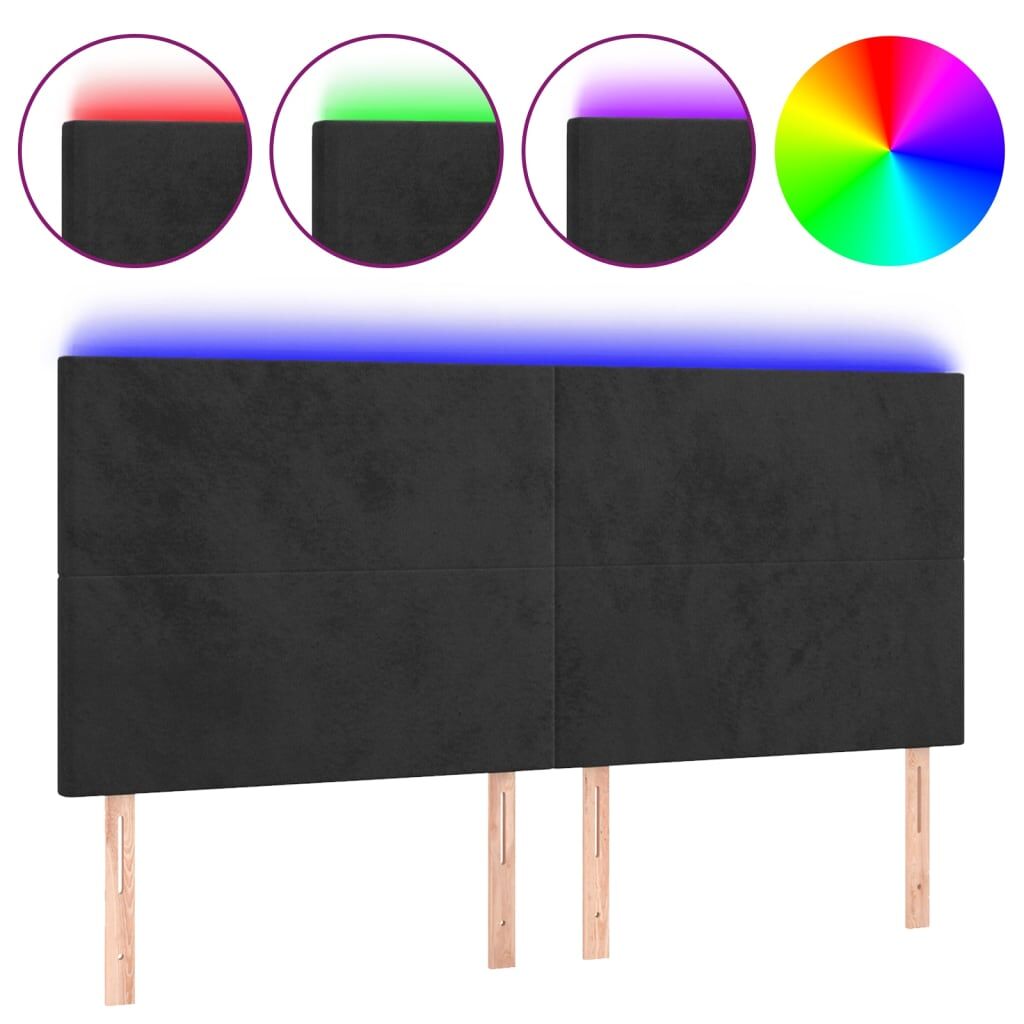 Cabecero Con Led 160 Negro