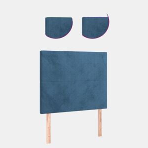 vidaXL Cabeceira cama c luzes LED veludo 80x5x118128cm azul-escuro