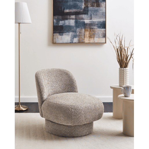 Poltrona giratória AYLO Bouclé Taupe