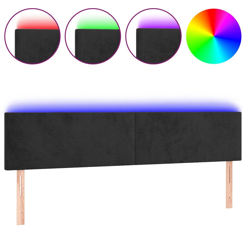 Cabecero Con Led 160 Negro