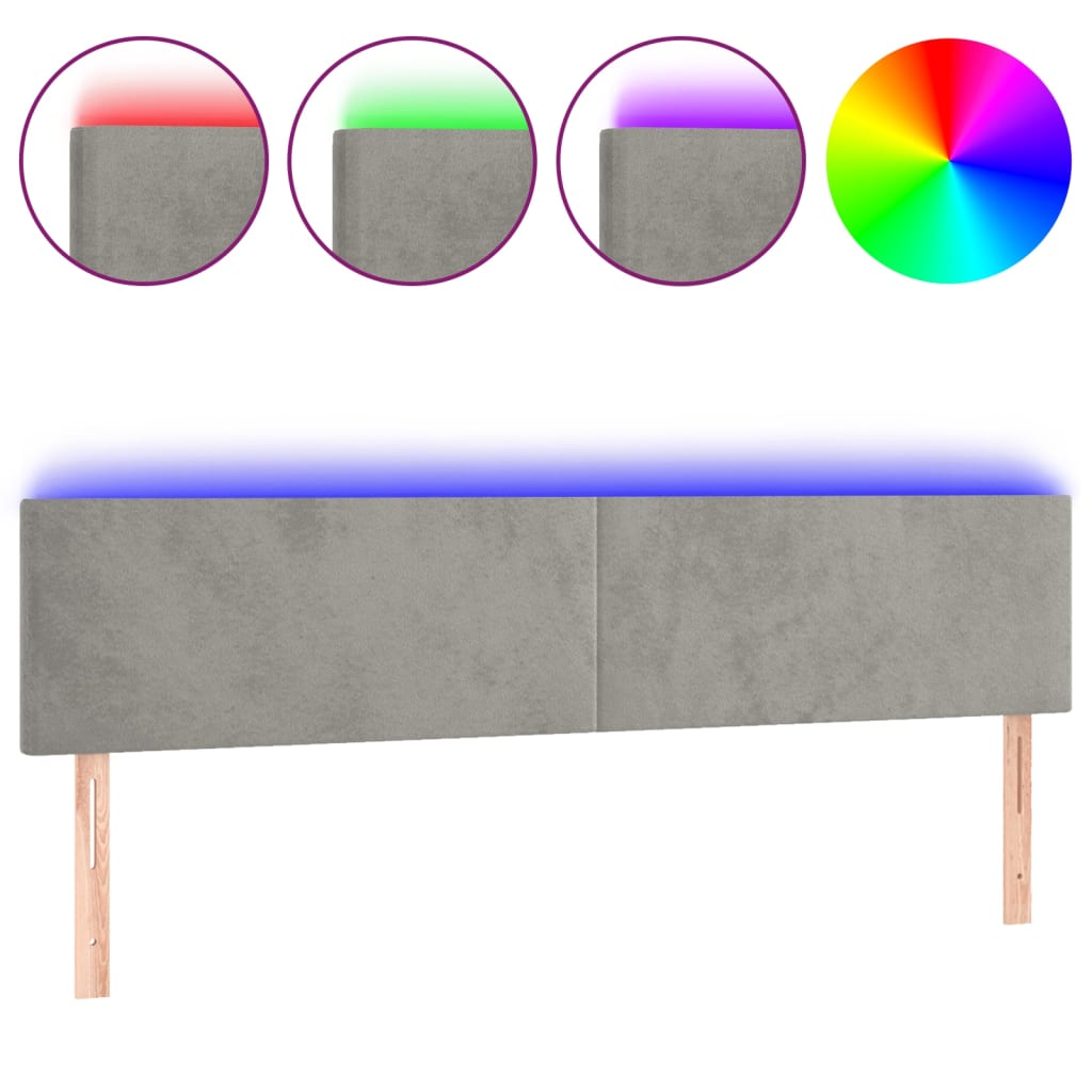 Cabecero Con Led 160 Gris Claro