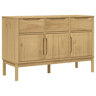 vidaXL Aparador FLORO 114x43x74 cm pinho maciço castanho mel