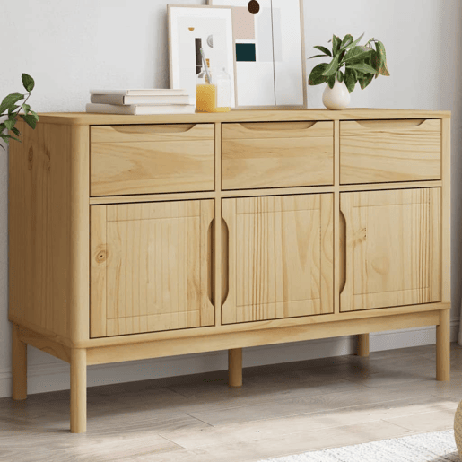 vidaXL Aparador FLORO 114x43x74 cm pinho maciço castanho mel vidaXL Aparador FLORO 114x43x74 cm pinho maciço castanho mel