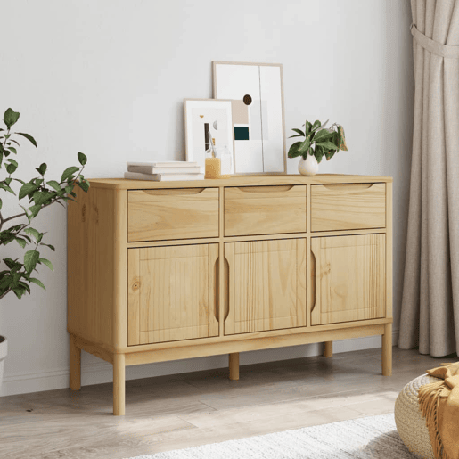 vidaXL Aparador FLORO 114x43x74 cm pinho maciço castanho mel vidaXL Aparador FLORO 114x43x74 cm pinho maciço castanho mel