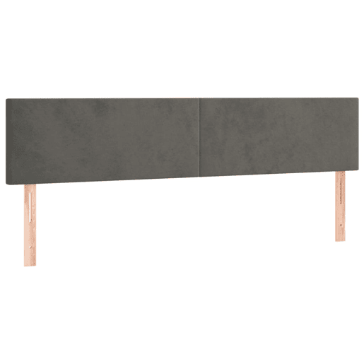 vidaXL Cabeceira de cama cluzes LED veludo 160x5x7888cm cinza-escuro