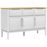 vidaXL Aparador FLORO 114x43x74 cm pinho maciço branco