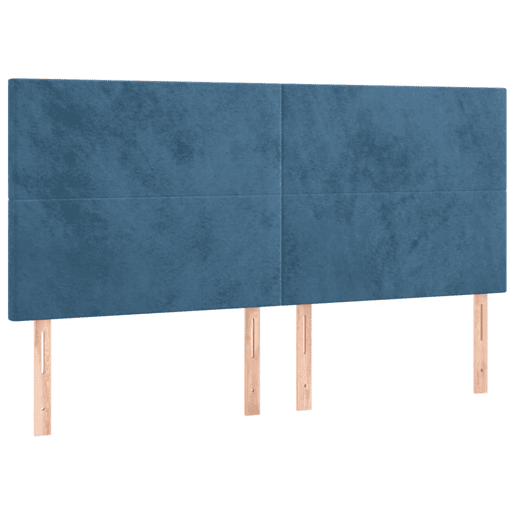 vidaXL Cabeceira cama c luzes LED veludo 180x5x118128cm azul-escuro