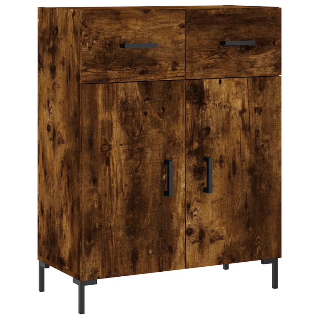Vidaxl aparador de madera de ingeniería roble ahumado 69,5x34x90 cm