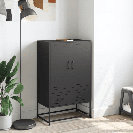 vidaXL Móvel alto 68x39x111,5 cm aço preto vidaXL Móvel alto 68x39x111,5 cm aço preto