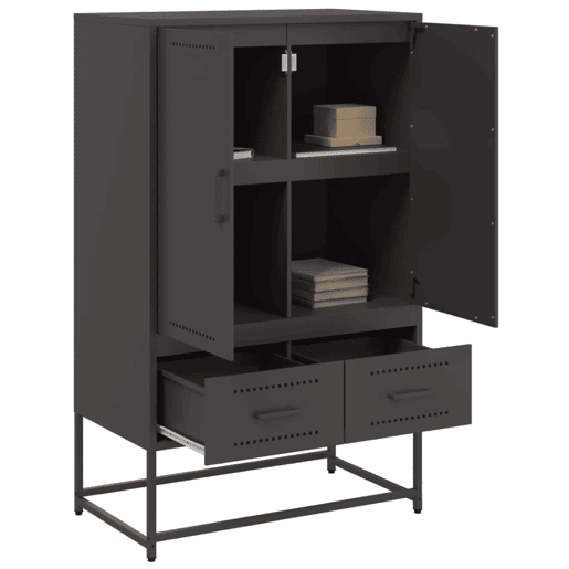 vidaXL Móvel alto 68x39x111,5 cm aço preto vidaXL Móvel alto 68x39x111,5 cm aço preto